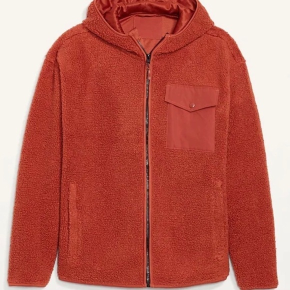 Old Navy Men Cozy Sherpa Hooded Full Zip Jacket Size S - Picture 4 of 13